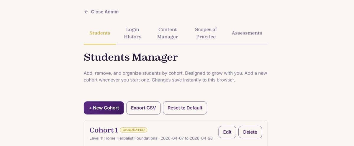 MCC admin Students Manager