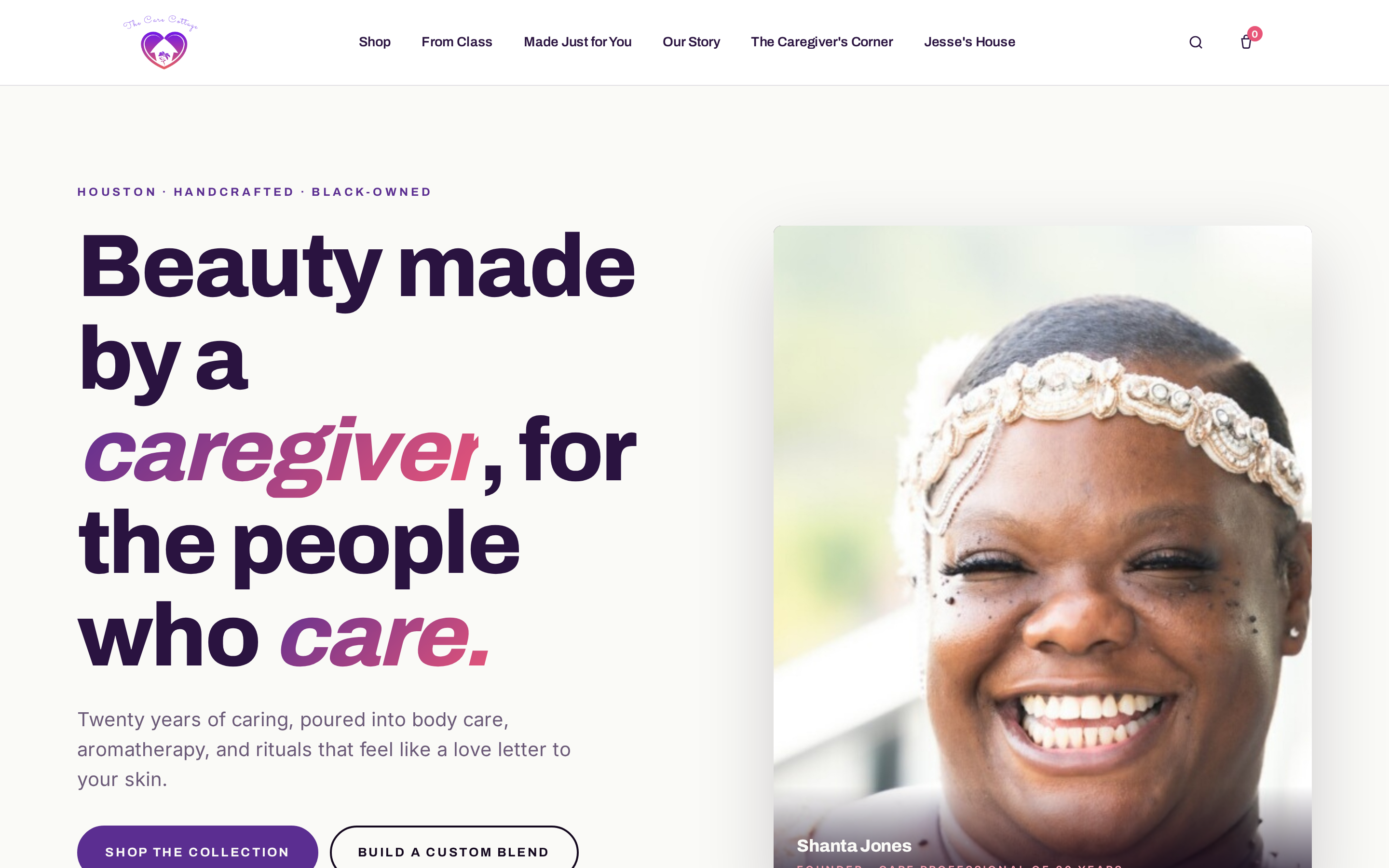 The Care Cottage homepage